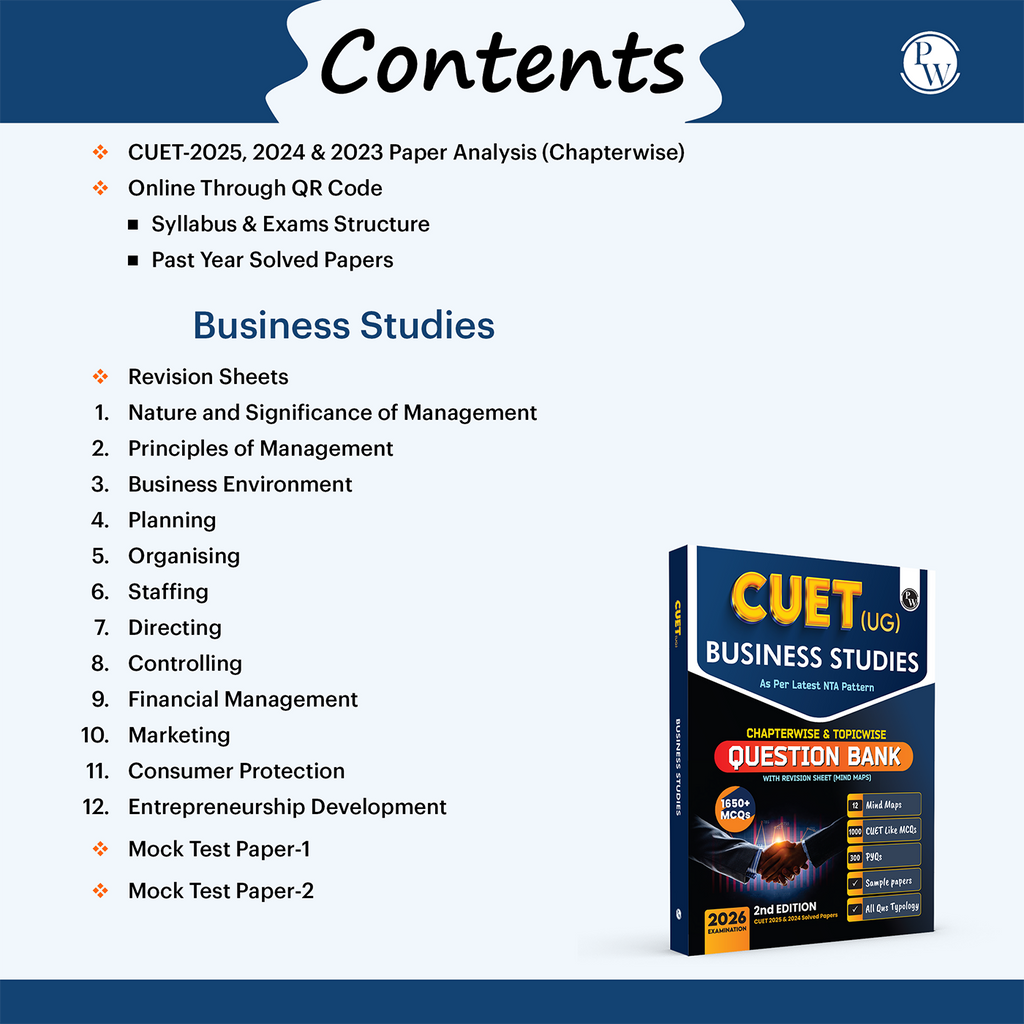 CUET (UG) Business Studies Chapterwise & Topicwise Question Bank for 2026 Exam | Theory & Exercise with Past Year Questions (2025-2022) PYQ and Mock Tests