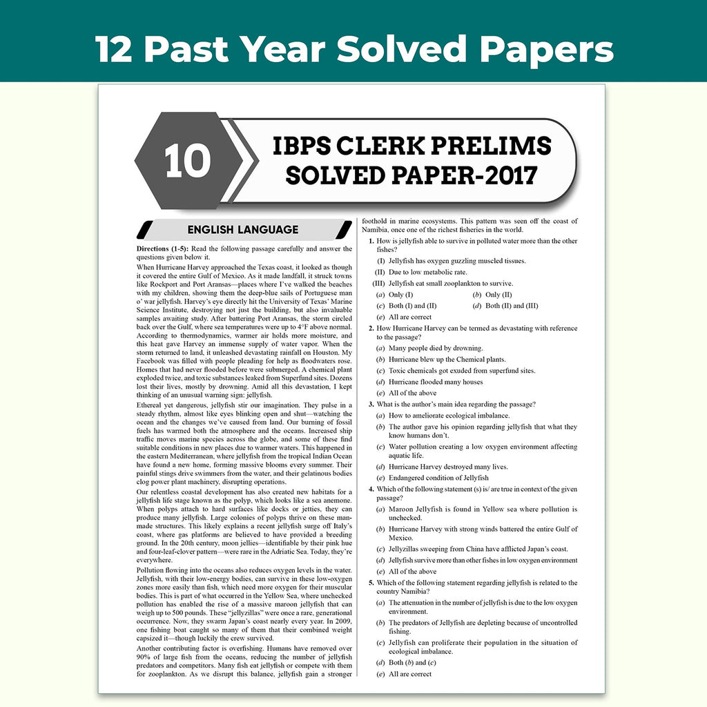 All in One IBPS Clerk 2026 Book Prelims & Mains Exams | Chapterwise Theory and Exercises | 12 Previous Year Solved Papers PYQ Till Oct 2025 and 15 Online CBT Tests English Edition