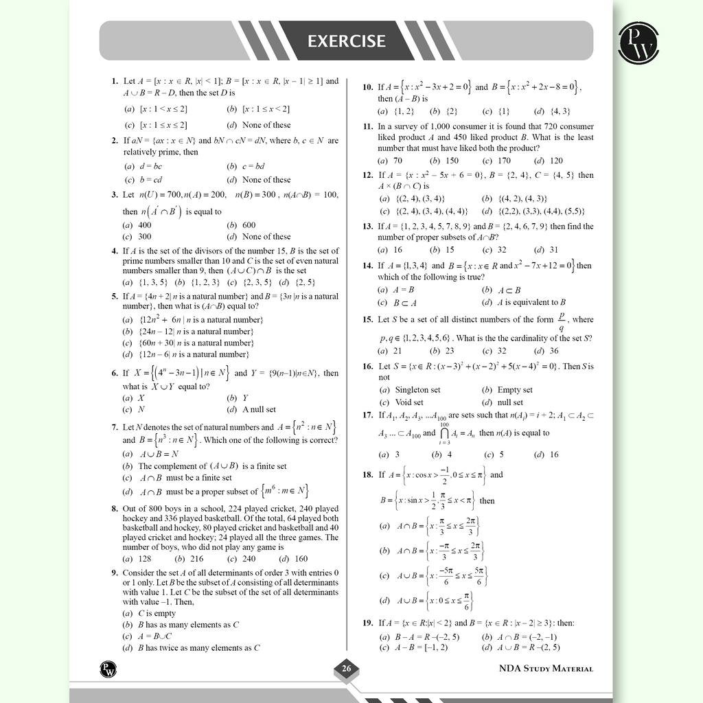 PW Shaurya NDA/NA Mathematics Book with Latest 2025 Solved Paper | National Defence Academy & Naval Academy Entrance Examination For 2025-26