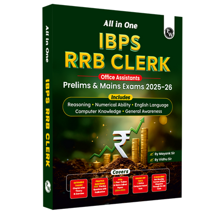 All in One IBPS RRB Clerk Prelims & Mains Exams 2025-26 By Mayank Sir & Vidhu Sir | Chapterwise Theory, Practice Questions | 10 Past Year Papers (PYQ)