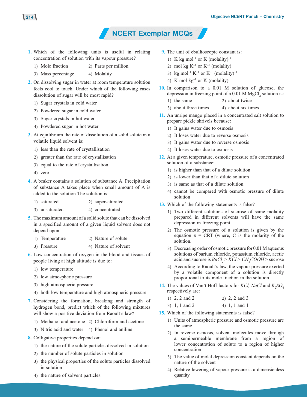Objective NCERT Punch Physics and Chemistry For NEET 2025 l Updated with New Topics and Rationalised As per NMC NEET Syllabus with NEET 2024 Solved Paper