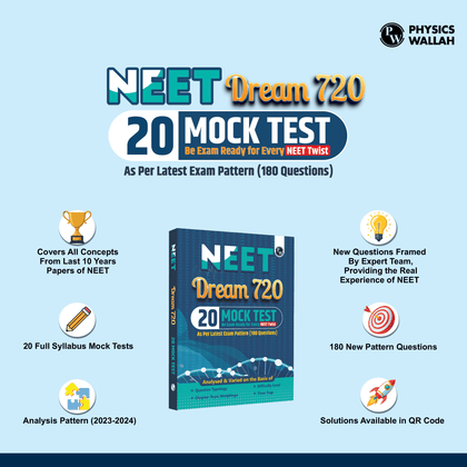20 NEET Dream 720 Mock Tests For 2025-2026 Exams As Per New Exam Pattern (180 Questions) | Full Syllabus Tests to All NEET Twist of Physics, Chemistry and Biology