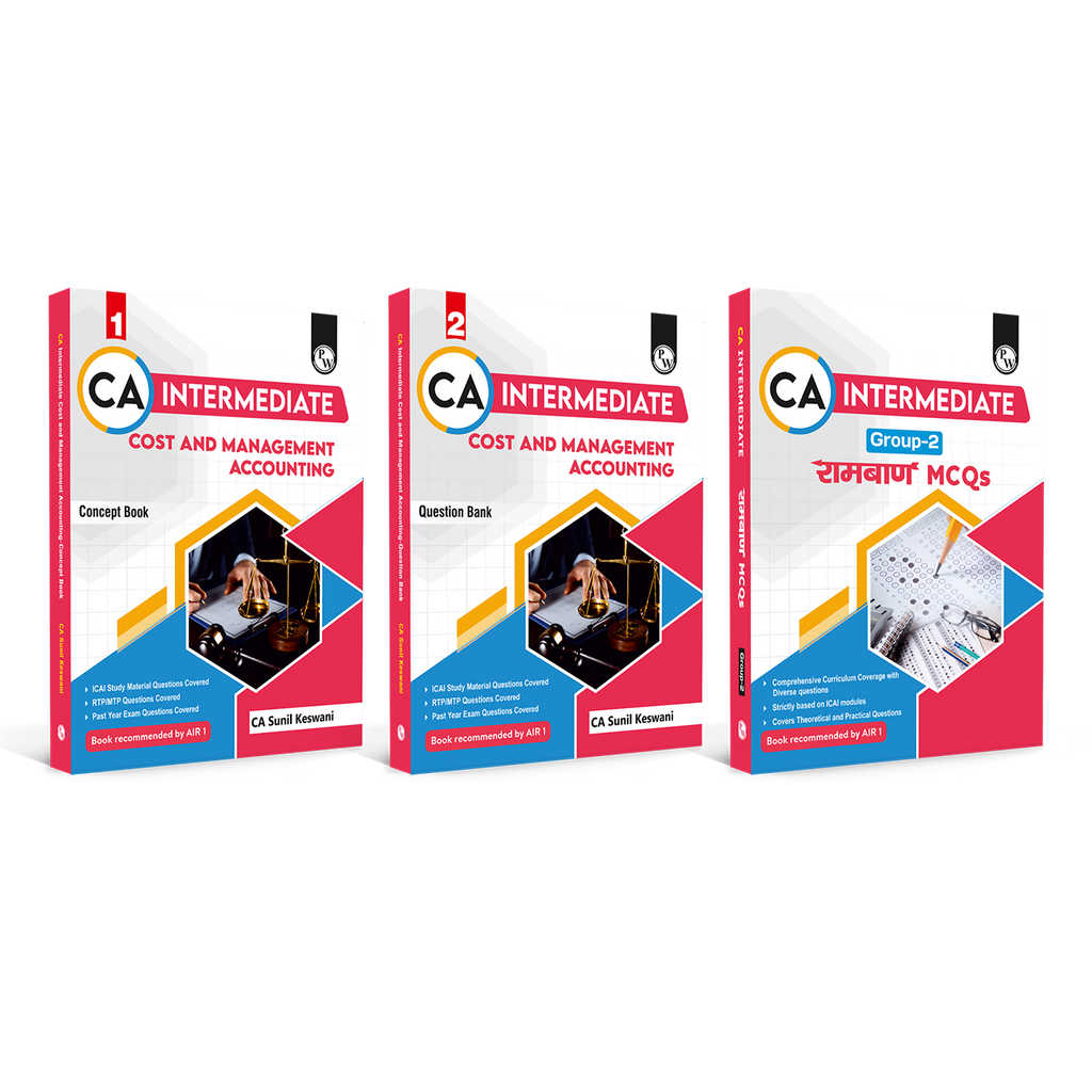 CA Intermediate Cost & Management Accounting Concept Book, Question Bank By CA Sunil Keswani and Ramban MCQ Group 2 Combo Set of 3 Books For Jan 2027 Attempt