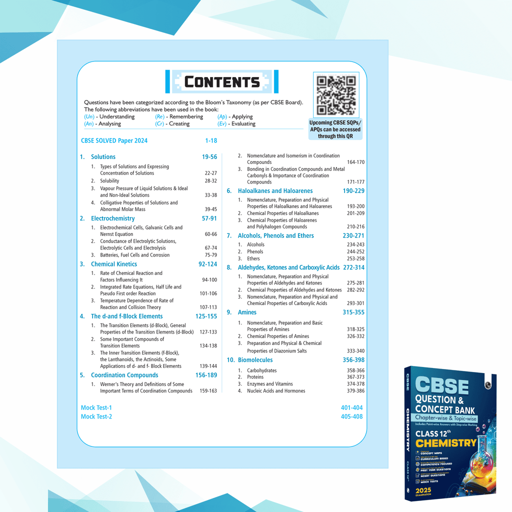 CBSE Question & Concept Bank (QCB) Class 12 Chemistry 2024 - 2025 Chapter-wise and Topic-wise Solved Questions