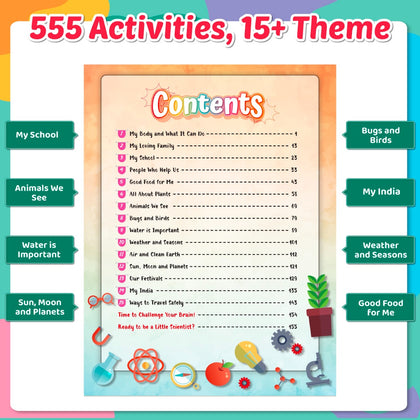 555 Science Activity Book For Kids - Brain Games For 5+ Years Old Kids | Free 500+ Printable Worksheets, Science Workbook, Puzzles, Colorful Games, Riddles, Facts, Nature, Animals