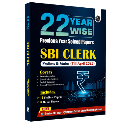 22 SBI Clerk Prelims & Mains Previous Year Solved Papers (Till April 2025) with 5 Online Mock Tests For 2025-26 Exam | PYQs | Fully Solved | English Edition