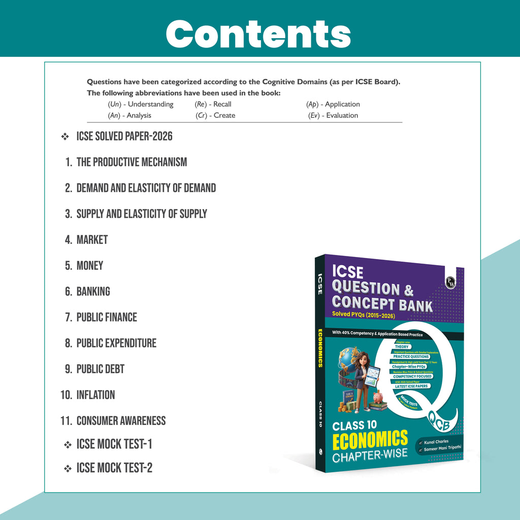 PW ICSE Class 10 Question & Concept Bank Economics for 2027 Exam | Chapterwise & Topicwise By Kunal Sir & Sameer Sir | Solved PYQs | 40% Competency & Application Based Practice Questions