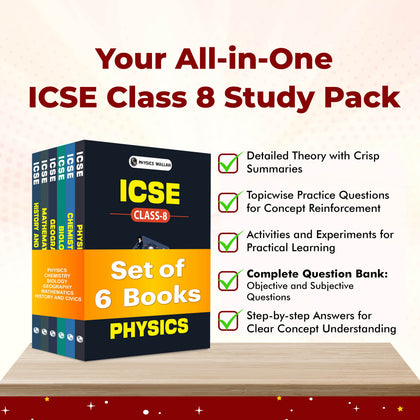 ICSE Class 8th Mathematics, Physics, Chemistry, Biology, Geography, History and Civics, Combo Set of 6 Books (2026 Edition)