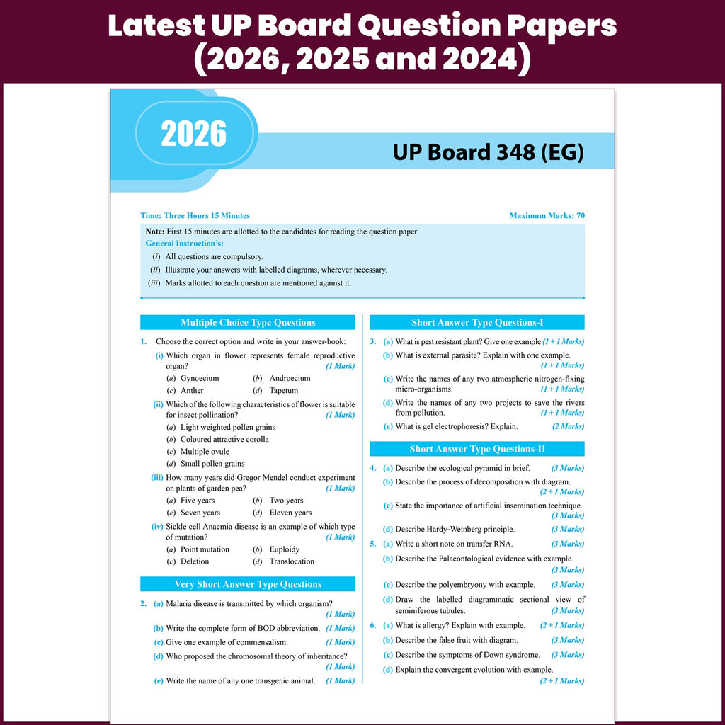 UP Board Class 12 Question Bank Biology Guru Mantra By Yogesh Sir For 2026-27 Exam | NEP 2020 | Chapter-wise Mind Maps with Previous Year Questions, NCERT Exemplar & Model Papers