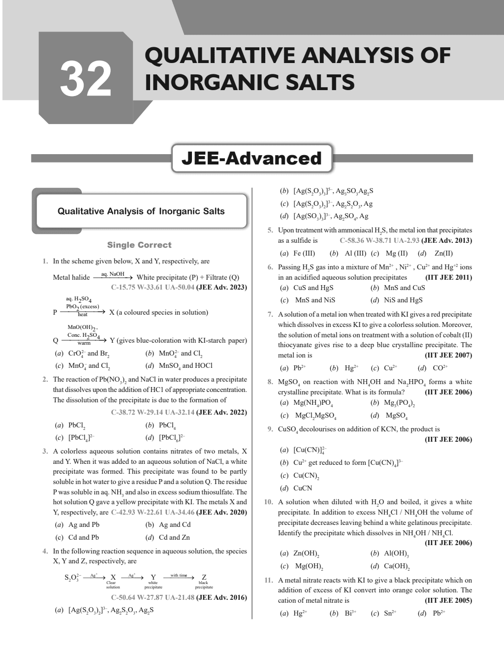 JEE Advanced 47 Years with JEE Main 124 Sets PYQs Chapterwise and Topicwise Solved Papers Chemistry