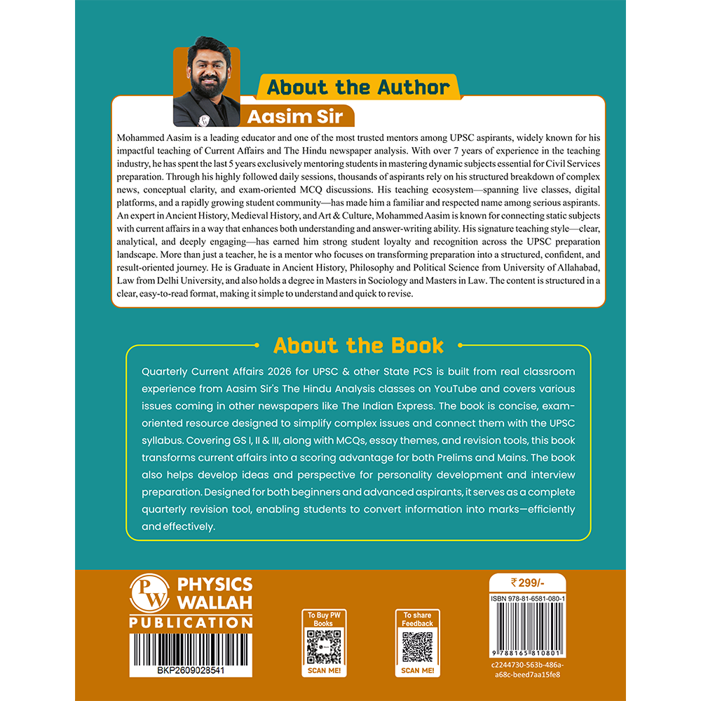 UPSC Quarterly Current Affairs Magazine Vol. 3 July to September 2026 By Aasim Sir | For UPSC & State Civil Services Exams 2026-27 English Edition
