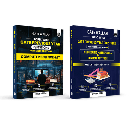GATEWALLAH Topicwise Previous Years Solved Questions with Video Solutions Computer Science & IT and Engineering Mathematics & General Aptitude Combo Set of 2 Books For 2025 Exams