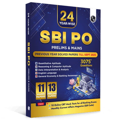 PW 24 SBI PO Prelims & Mains Previous Year Solved Papers (Till Sept 2025) with 15 Online CBT Tests For 2026 Exam | 3075+ PYQ Questions | Fully Solved