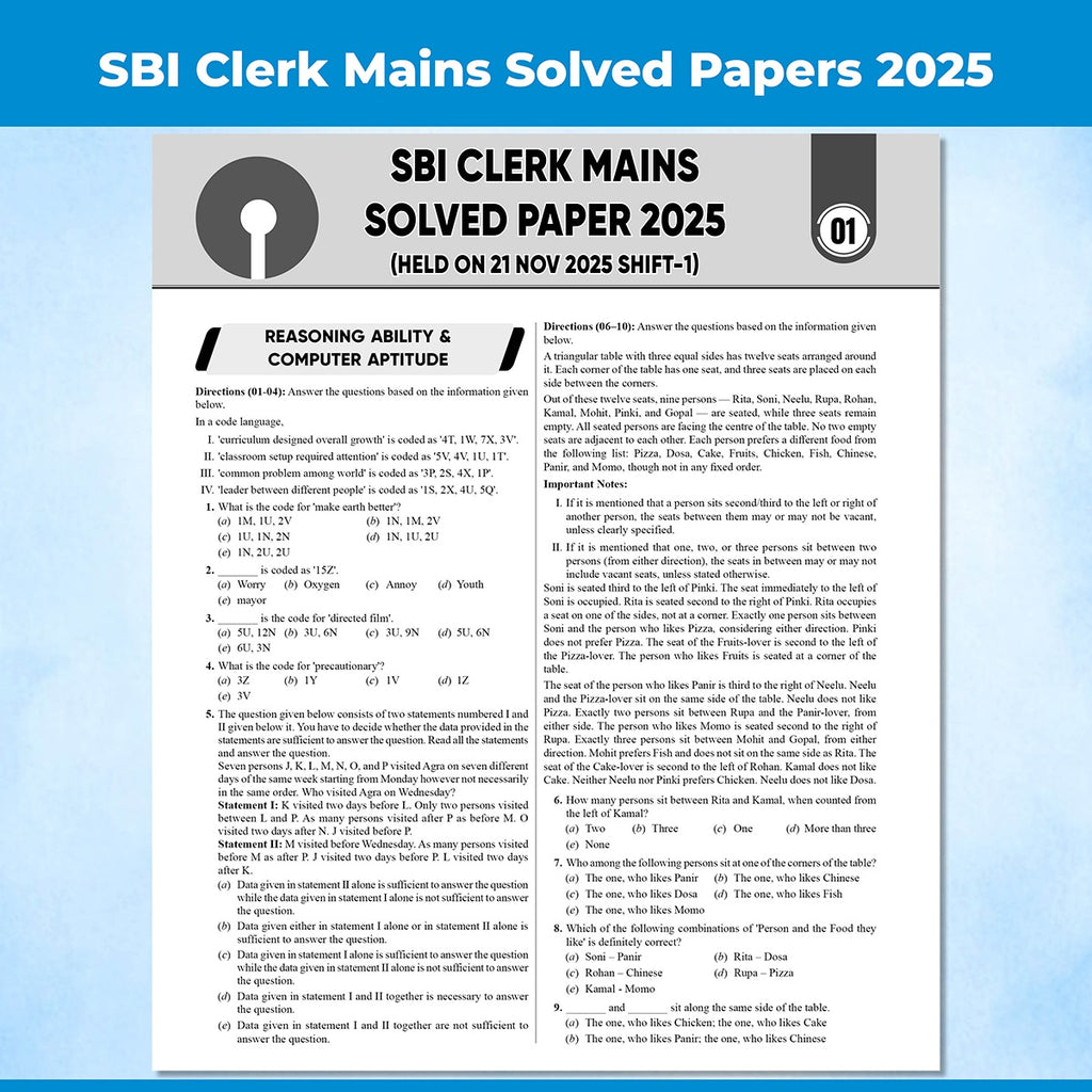 24 SBI Clerk Prelims & Mains Previous Year Solved Papers (Till Nov 2025) with 15 Online CBT Tests For 2026 Exam | 3500 PYQ Questions | Fully Solved