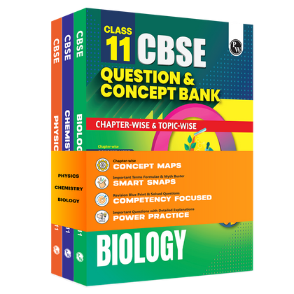 CBSE Class 11 Question & Concept Bank (QCB) Physics, Chemistry, Biology Combo Set of 3 Books | Chapter-wise and Topic-wise Solved Questions For 2027 Exams with Competency Based Question
