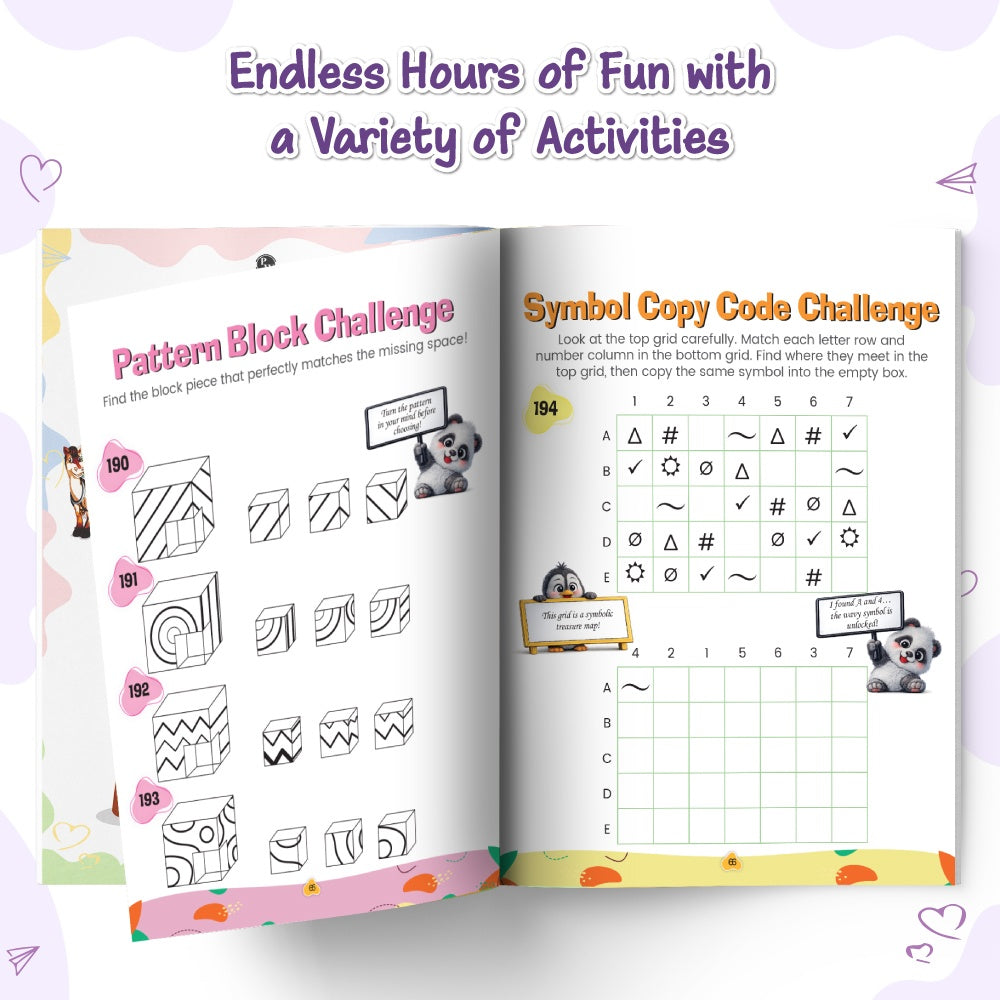 200+ Brain Games Activity Book For Kids 6 to 8 Years Old | Mazes & Puzzles, Maths Jokes, Riddles, Tongue Twisters, Guess the Words, Logical Reasoning, Fun Brain Teasing Educational Book - PW Kids