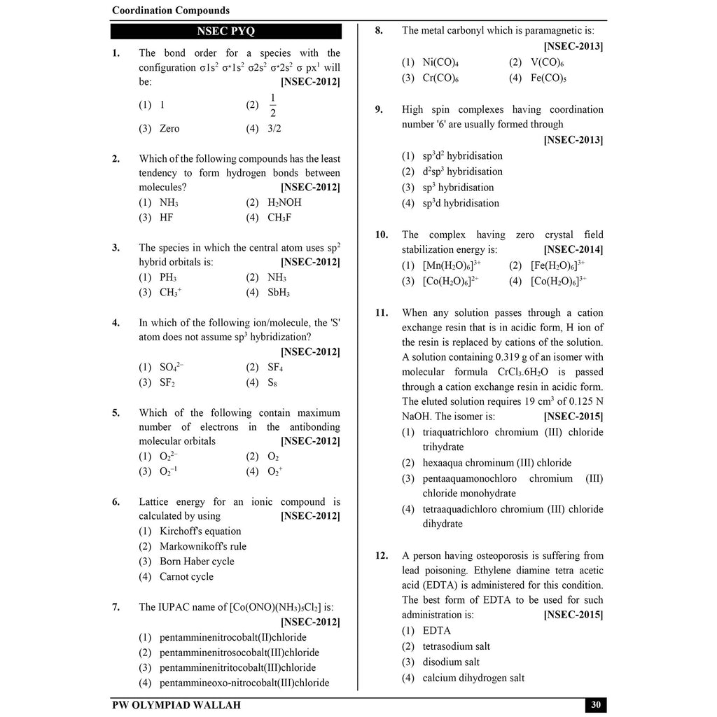 Olympiad Wallah NEET-Olympiad Excellence 12th Chemistry Part 2 For 2026 | For NSEC, NEET, INChO, IChO Exam | Expert Crafted Content | PYQ, Challenging Problems With Detailed Solutions