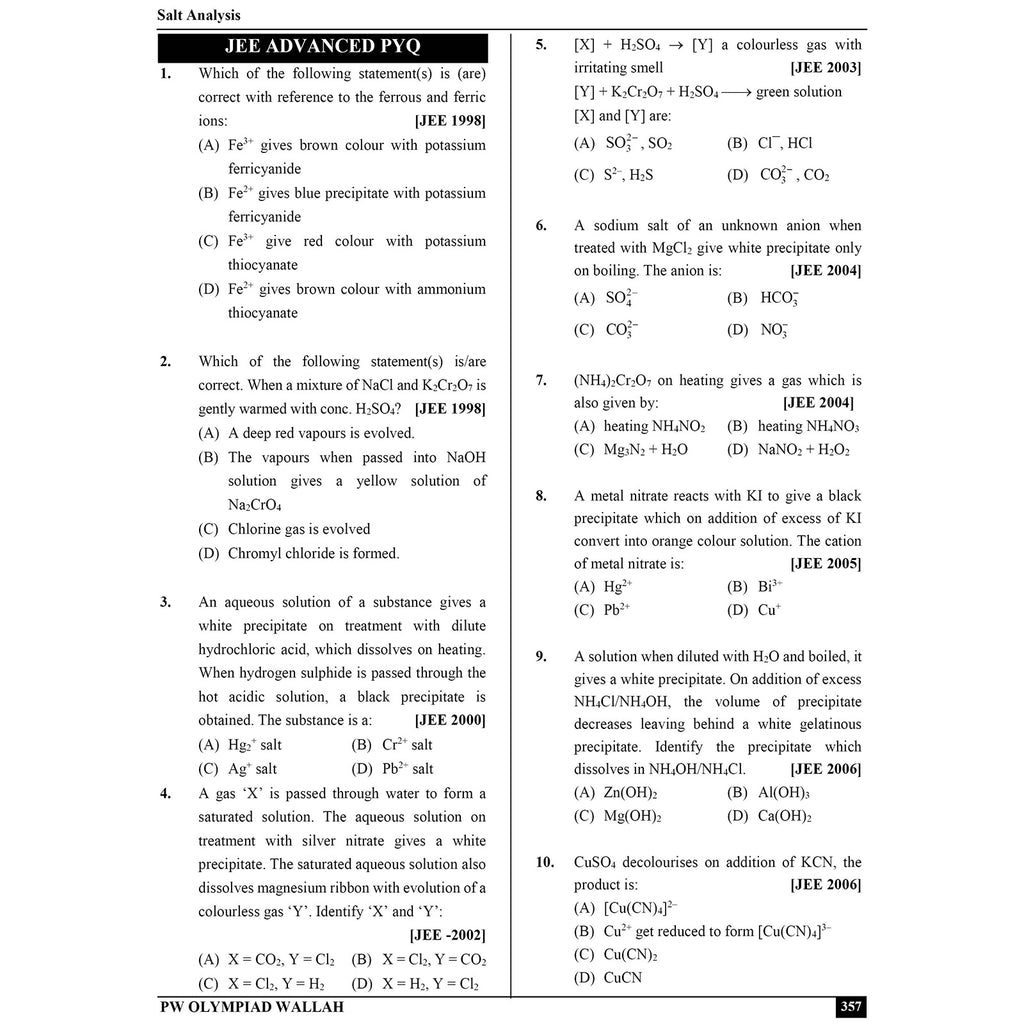 Olympiad Wallah NSEC Class 12 Advanced  Chemistry (Part 2) For 2026 | For NSEC, INChO & IChO Exam | Expert Crafted Content | PYQ, Practice Questions, Detailed Solutions