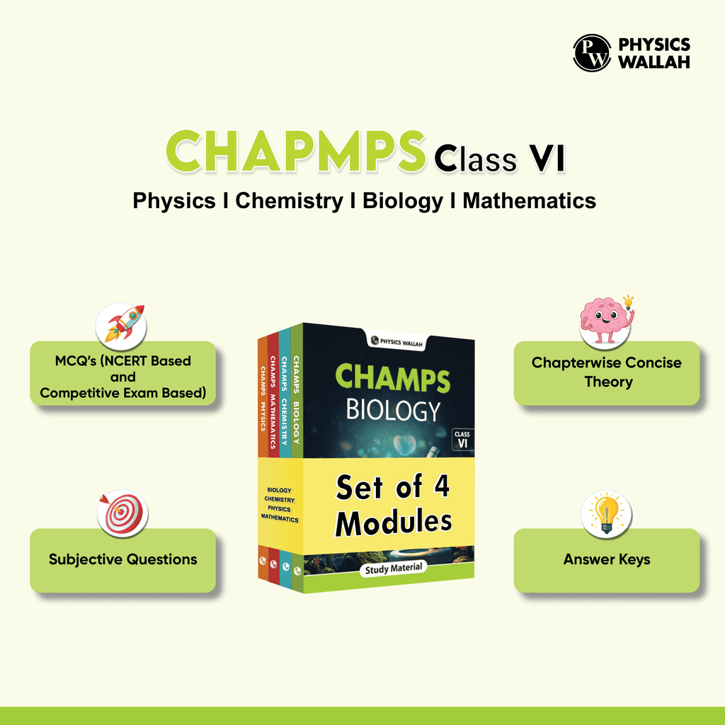 Champs For Class 6 Physics, Chemistry, Mathematics and Biology Combo Set of 4 Books (2025 Edition)