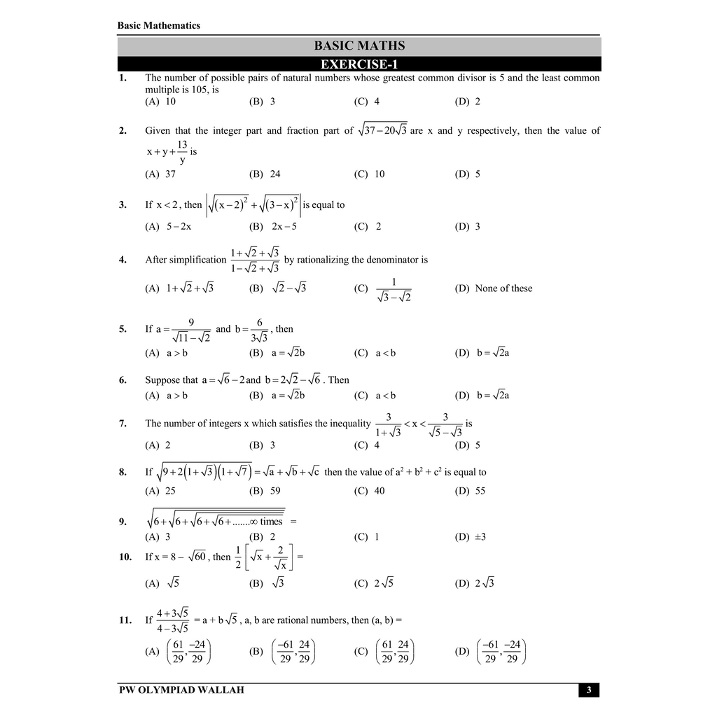 Olympiad Wallah JEEnius Edge 11 Mathematics (Part 1) For 2026 | For JEE, ISI-CMI, IOQM, RMO & Maths Olympiad Exam | Logical & Analytical Problem Sets, JEE-Level Challenges