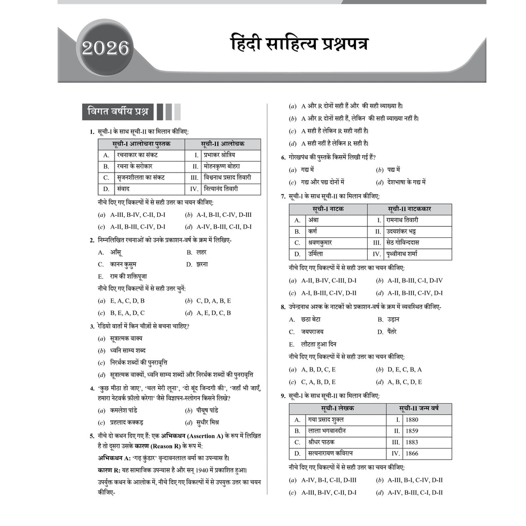 CUET PG Hindi Literature Concept Theory and 6 Years PYQ Book (2026-2021) | Ideal for JMI, BHU, DU, & Other Central & Universities