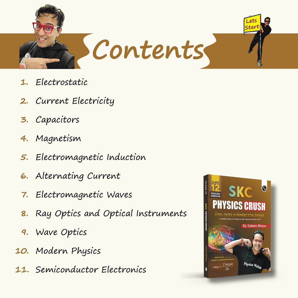 Digital-Book + SKC Physics Crush Class 12 (English Edition) Handwritten Format Notes By Saleem Sir For JEE and NEET Exams | From Basic to JEE Advanced via JEE/ NEET