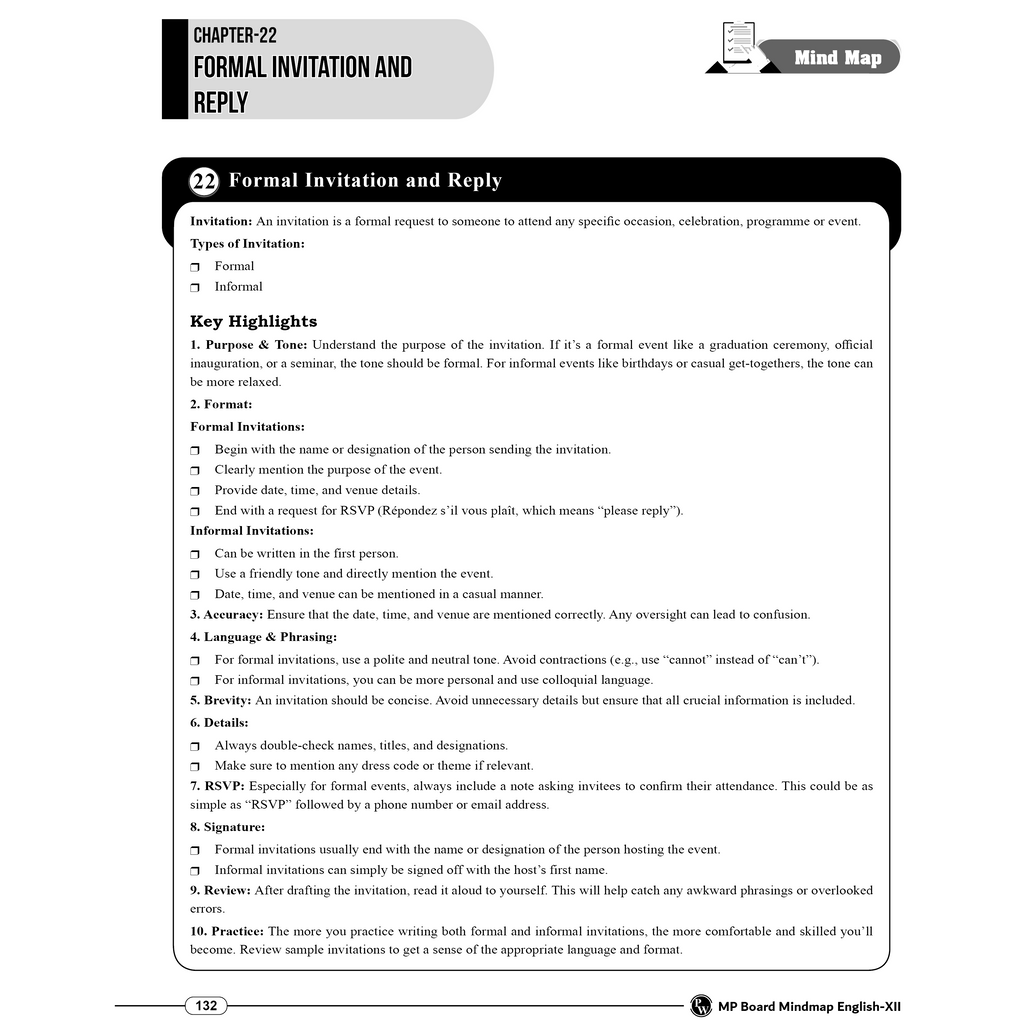 MP Board Mind Map Class 12th (Hindi Medium) | Science, Mathematics & English | Last Minute Revision Notes