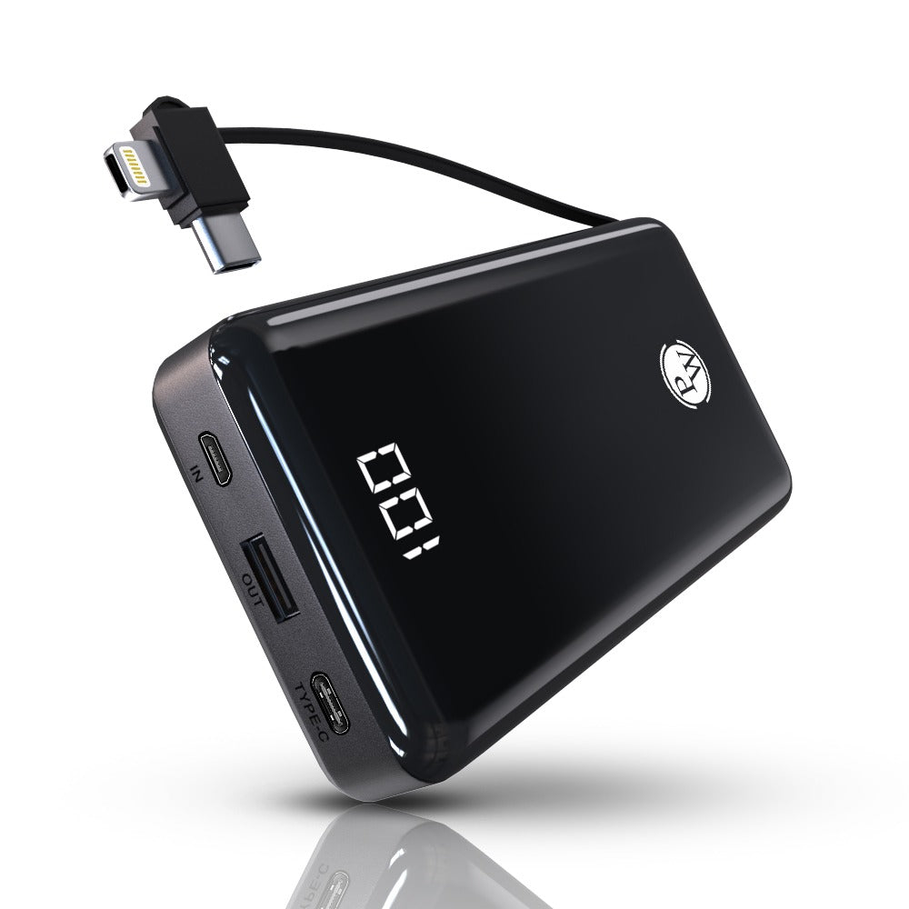 Power Bank 20,000 mAh 2 USB Ports, Micro USB & C-type Input