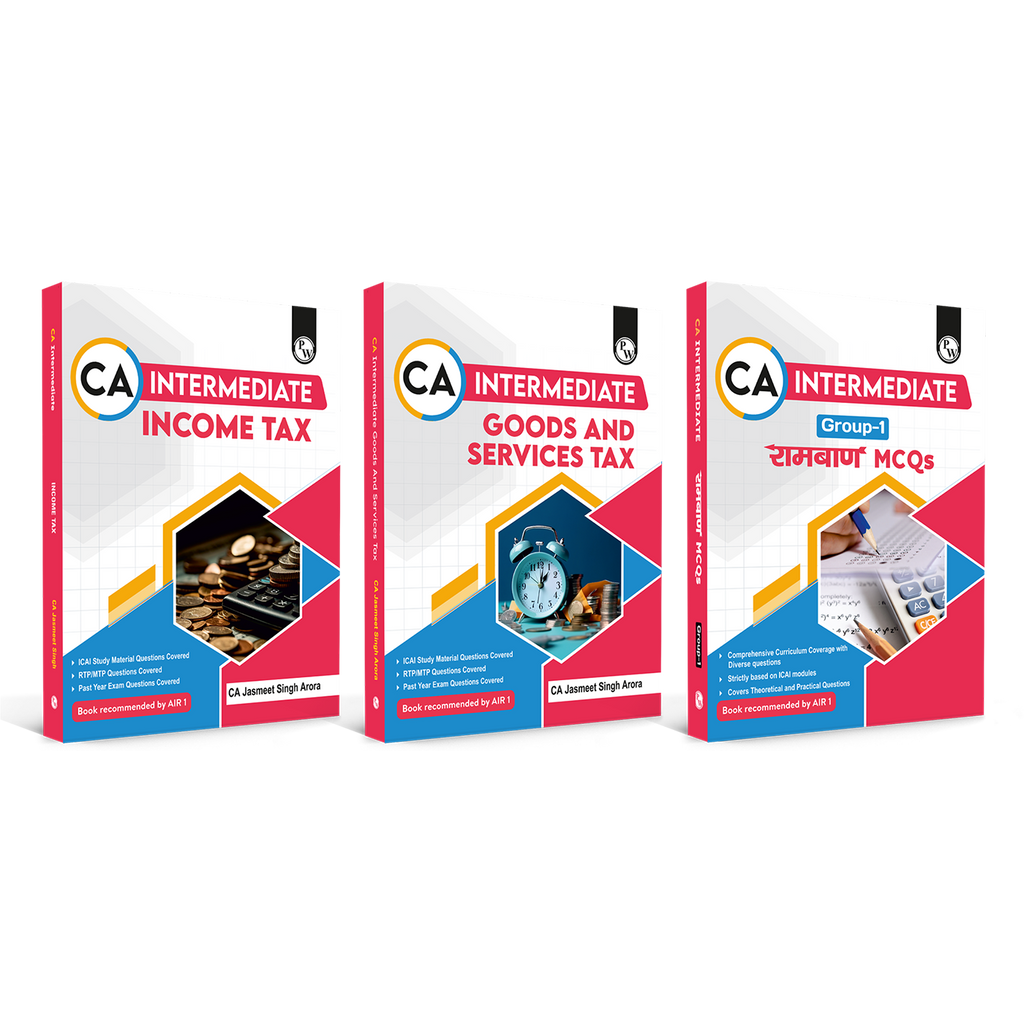 CA Intermediate Income Tax, Goods & Services Tax By CA Jasmeet Singh and Ramban MCQ Group 1 Combo Set of 3 Books For Jan 2027 Attempt
