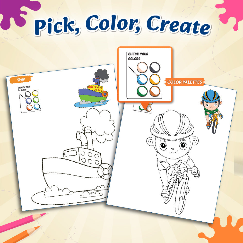 Kids Color Time Coloring Books Set of 12 Books l Fun Activity for Children Ages 1, 2, 3, 4, 5 Years