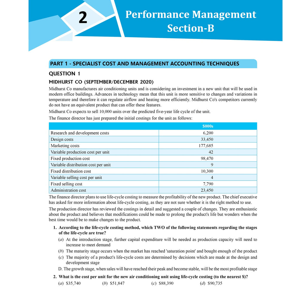 ACCA Performance Management (PM) 2.0 Concept Book + Question Bank Combo Set of 2 Modules