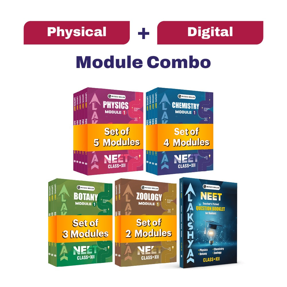 Lakshya For NEET Class 12 Physics, Chemistry, Botany & Zoology Modules and Questions Booklet with Solutions Combo Set of 15 Books (2026 Edition) With Digital Book