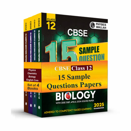 CBSE 15 Sample Question Papers Class 12 Physics, Chemistry, Biology & English Core Combo Set of 4 Books For 2025 Exam