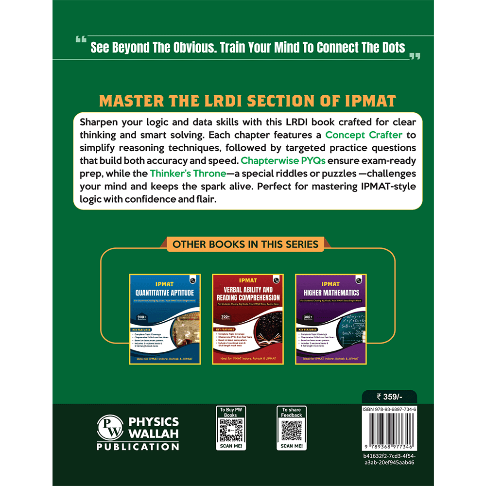 IPMAT Logical Reasoning and Data Interpretation | Topicwise Coverage | Chapterwise PYQs | 900+ Questions | 5 Sectional Tests & 5 Full Mock Tests For IPMAT & JIPMAT