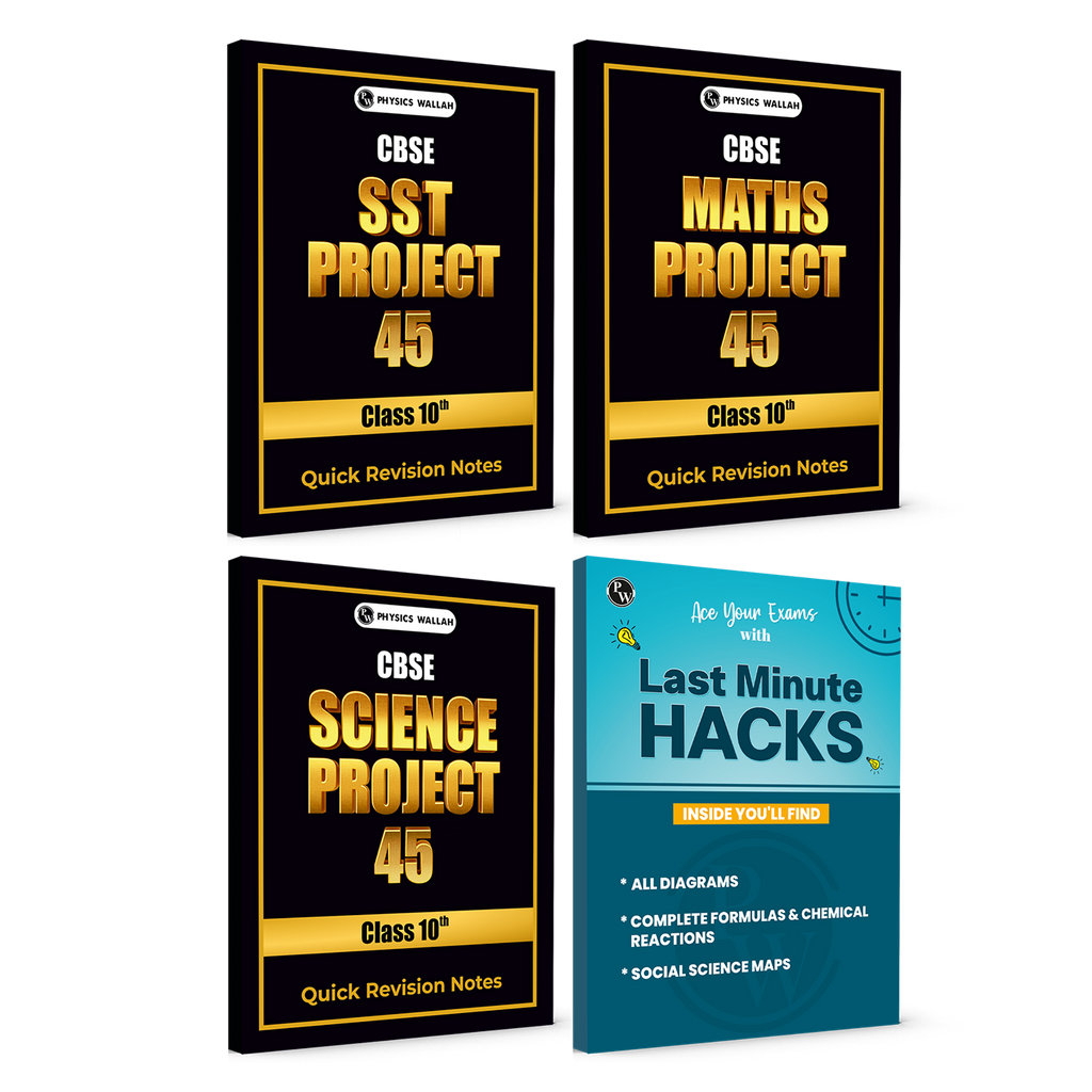 CBSE Class 10 Project 45 for Science, Maths, Social Science, Last Minute Hacks Book Combo Set of 4 Books