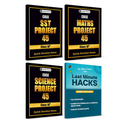 CBSE Class 10 Project 45 for Science, Maths, Social Science, Last Minute Hacks Book Combo Set of 4 Books