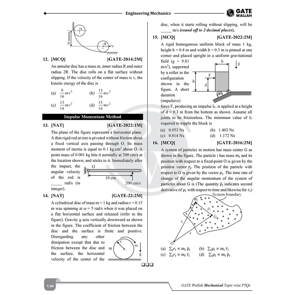 GATEWALLAH Mechanical Engineering and Engineering Mathematics & General Aptitude Combo Set of 2 Books Topicwise Previous Years Solved Questions with Video Solutions For 2026 Exams