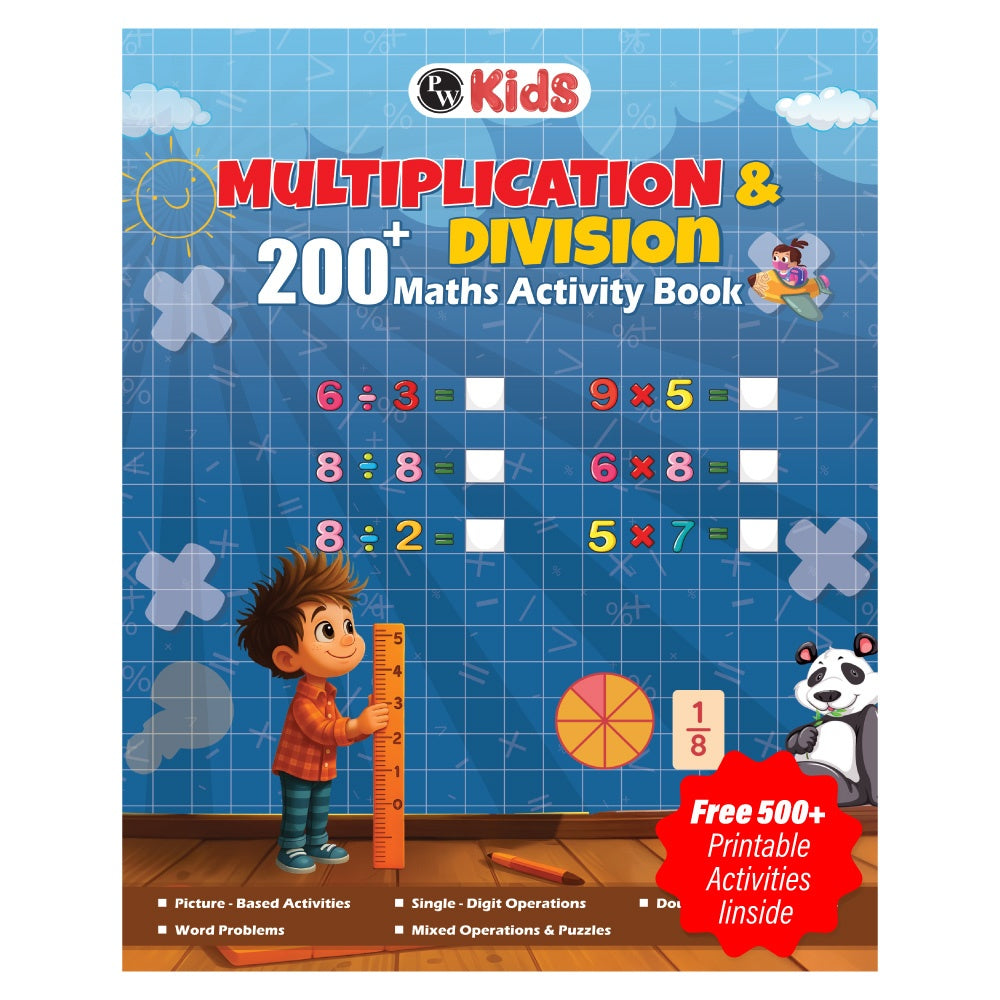 200+ Multiplication & Division Maths Activity Book For 5+ Years Old | Free 500+ Printable Worksheets & Parenting Tips | Single and Double-Digit Multiplication Division Practice, Word Problems & Puzzle