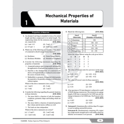 UPSC ESE 2027 Topicwise 28 Previous Years Solved Questions Civil Engineering Preliminary Examination Volume 1 & 2 Combo Set of 2 Books