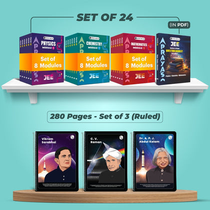 Prayas For JEE Main & Advanced Droppers Physics, Chemistry and Mathematics Modules with Solutions Combo Set of 24 Books (2026 Edition) & Set of 3 Notebook
