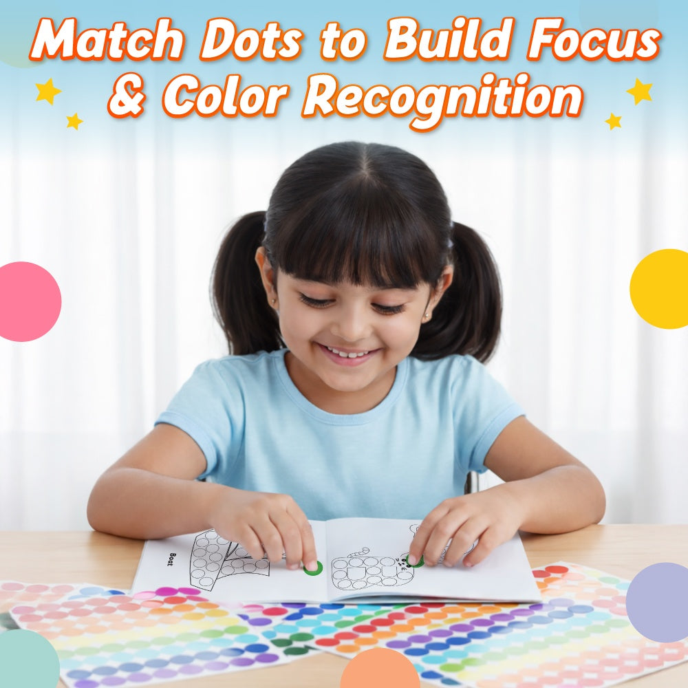 2000+ Dot Sticker Activity Book For 3+ Years Old Kids | Fun Sticker Set, Focus Builder, A to Z letters (Uppercase & Lowercase), Numbers 1-10 | Screen-Free Educational Activity For Kids