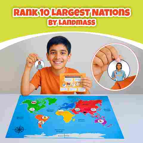World Map Puzzle Kit for Kids | Learn Continents, Oceans, Top 10 Largest Countries & Volcanoes | Interactive STEM Geography Toy with 200+ Facts, DIY Volcano Experiment, Flags, Cutouts & More – Age 8+