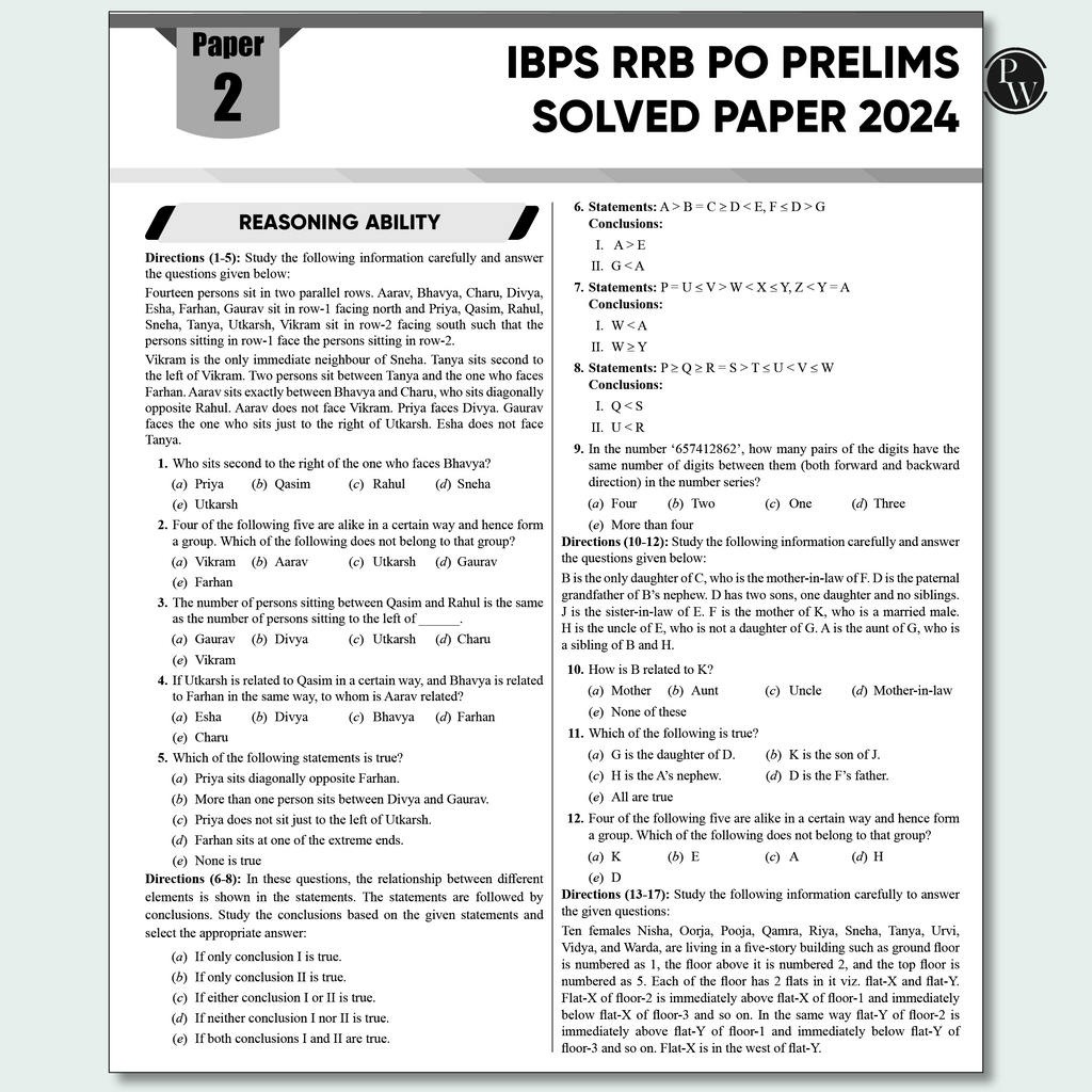 20 Yearwise IBPS RRB PO & Clerk Prelims & Mains Previous Years’ Solved Papers PYQ (2024-2020) For Exams 2025-26 | Officers Scale-l & Office Assistants | 10 Online Mock Tests