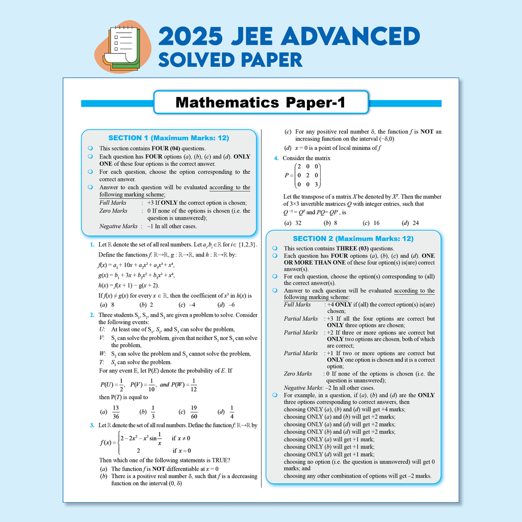 48 Years JEE Advanced Physics, Chemistry, Mathematics Combo Set of 3 Books Chapterwise & Topicwise Solved Papers (1978-2025) | PYQ with Detailed Solutions