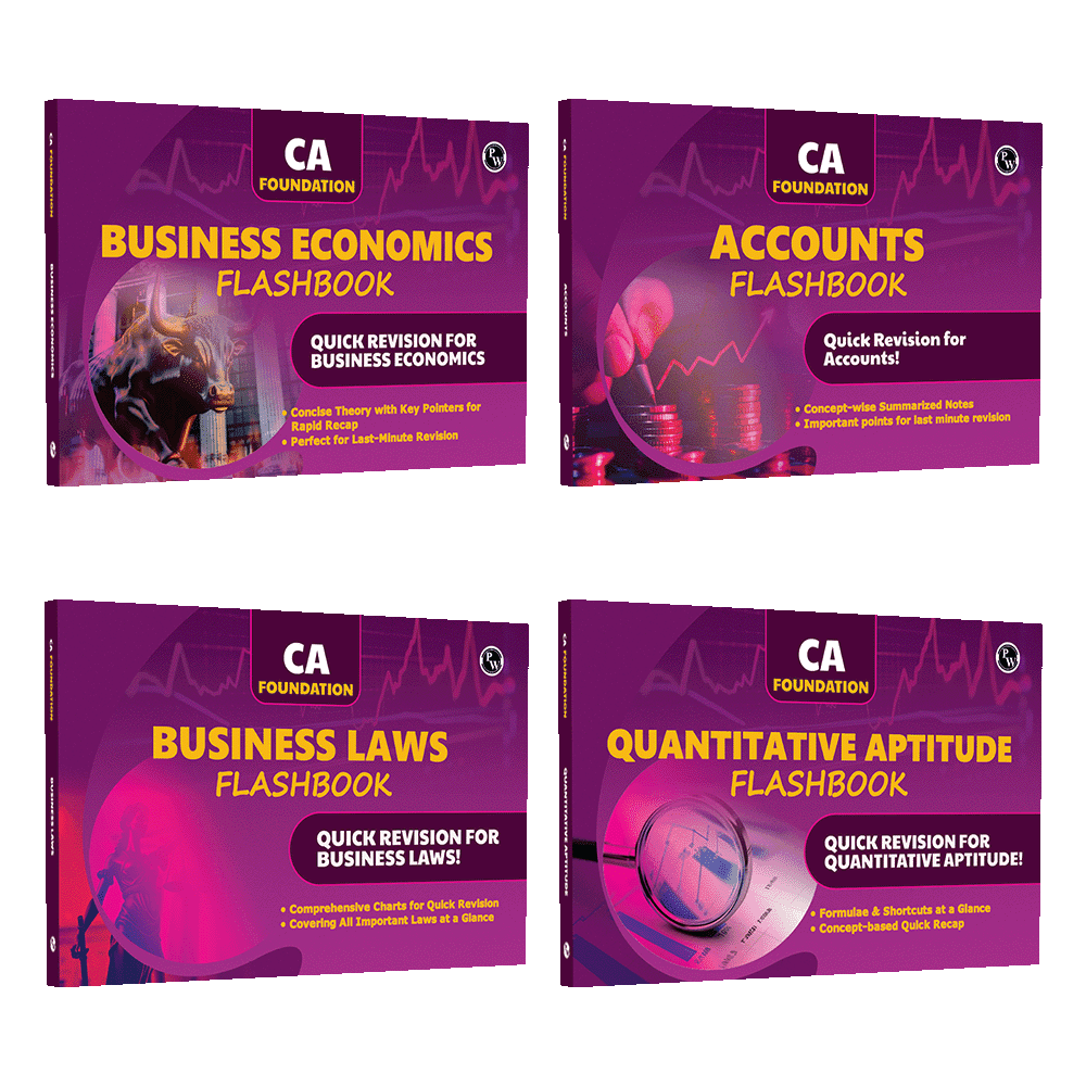 CA Foundation Flashbook - Business Economics, Quantitative Aptitude, Business Laws and Accounts Combo Set of 4 Books | Detailed Charts For Quick Revision