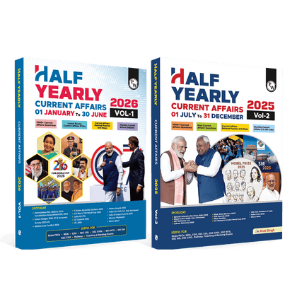 Half Yearly Current Affairs 2026 - Vol. 1 & 2 July 2025 to June 2026 Combo Set of 2 Books| For SSC, Banking, Teaching, Railway, Defence and Other Competitive Exams 2026-27