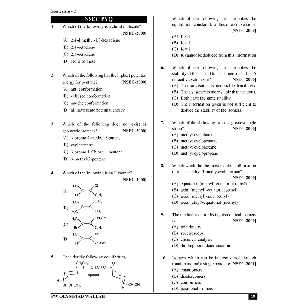 Olympiad Wallah NSEC Class 12 Advanced Chemistry (Part 1 & 2) For JEE & Olympiad 2026 | Detailed Explanations | Problems For Analytical Skills | Ideal For NSEC & Olympiad, INChO & IChO