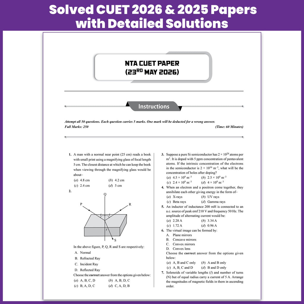 PW CUET UG Physics Book 2027 Chapterwise & Topicwise Question Bank | Chapterwise Theory & Mind Maps | Previous Year Solved Papers & Sample Papers