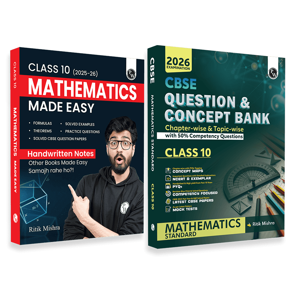 CBSE Class 10 Mathematics Made Easy Handwritten Notes with Question & Concept Bank (QCB) Maths (Standard) By Ritik Mishra Combo Set of 2 Books For 2025-2026 Board Exams