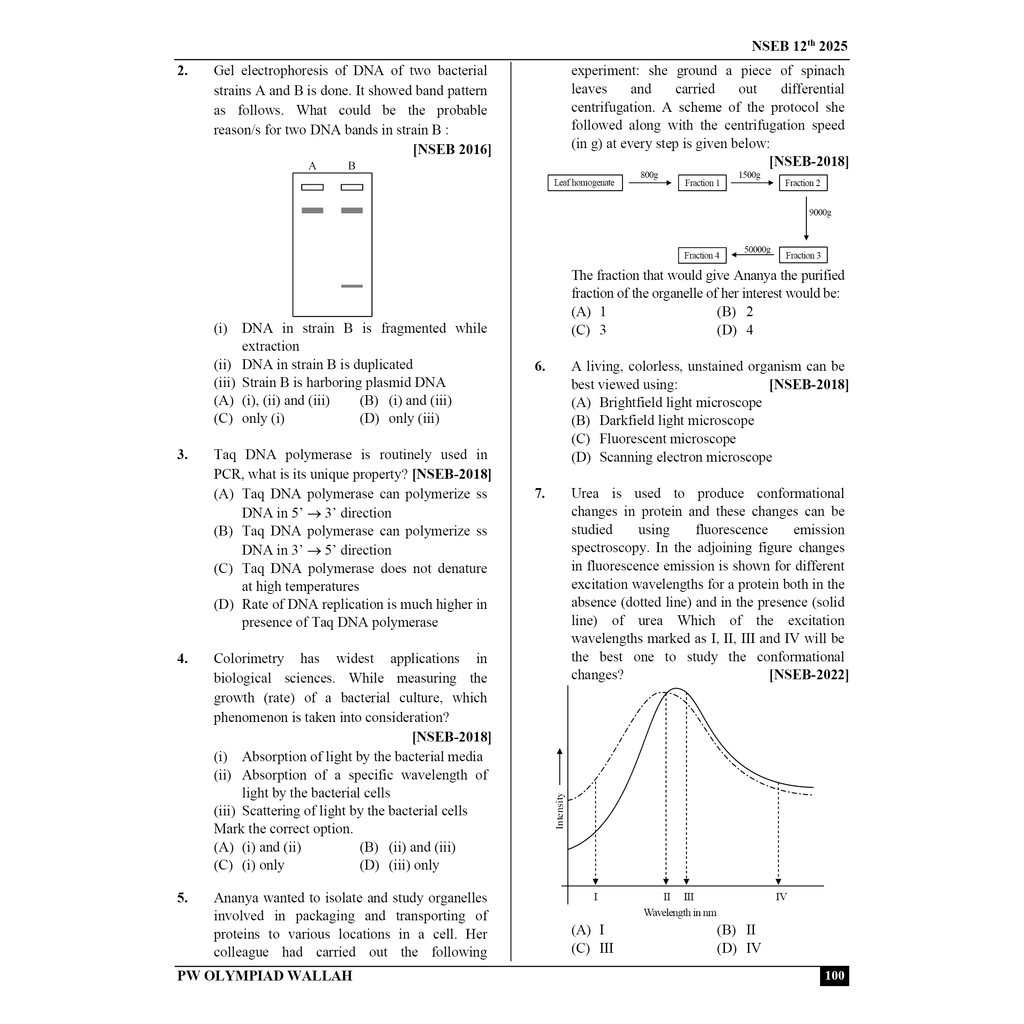 Olympiad Wallah NSEB Class 12 Advanced Biology (Part 1) For Biology Olympiad 2025 | Practice Questions, PYQ, Detailed Solutions | Ideal For INBO & IBO
